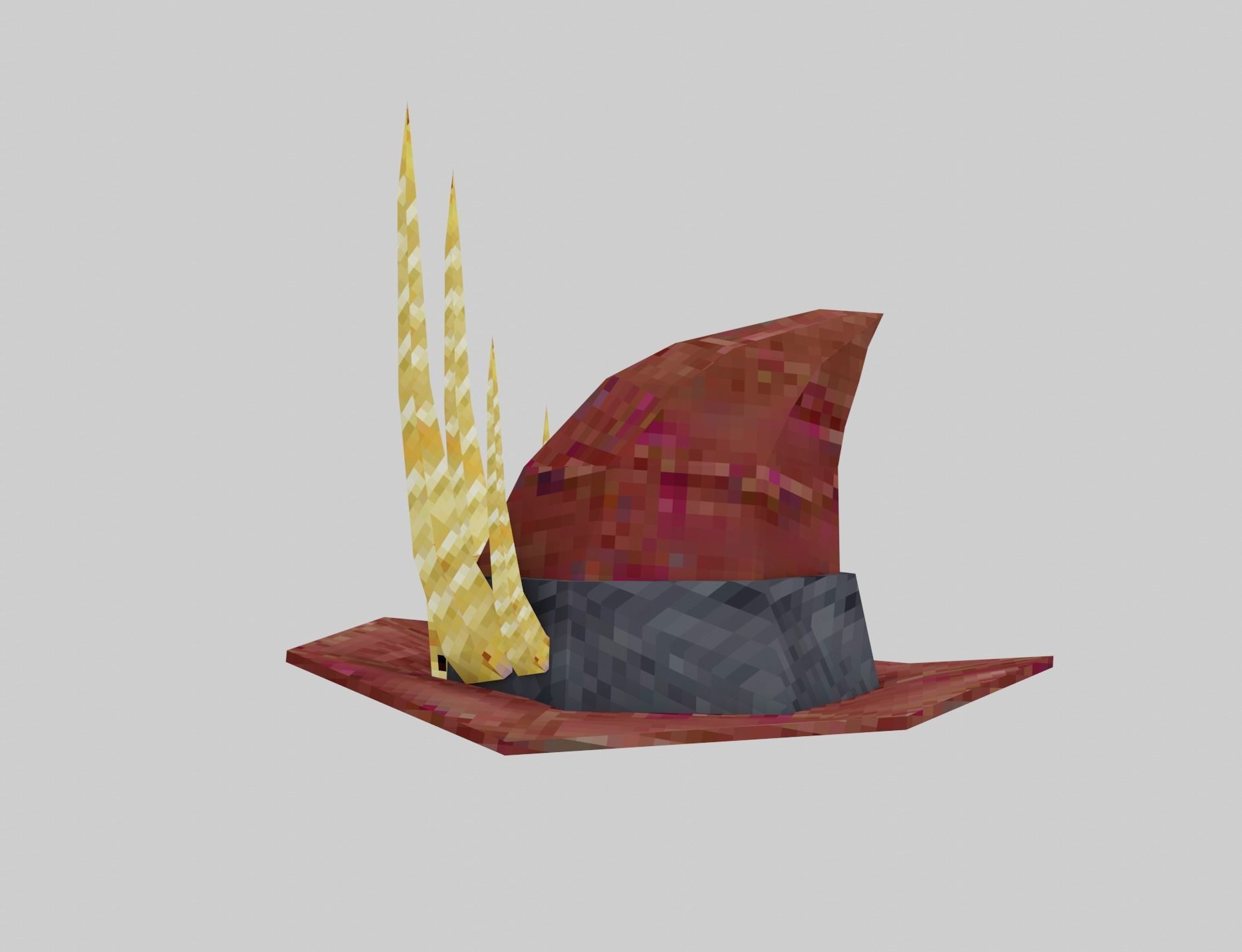 Witch hats small pack ps1 stile Low-poly 3D model_33