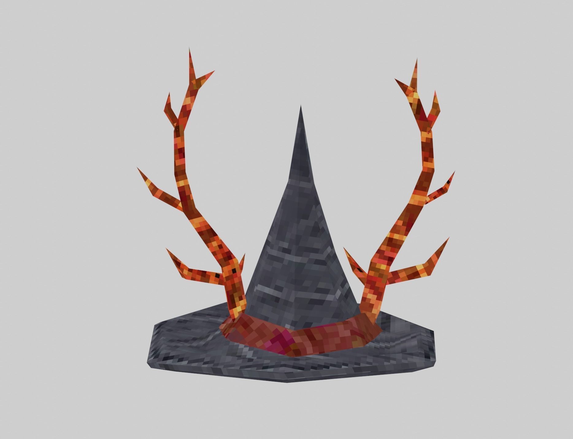 Witch hats small pack ps1 stile Low-poly 3D model_10