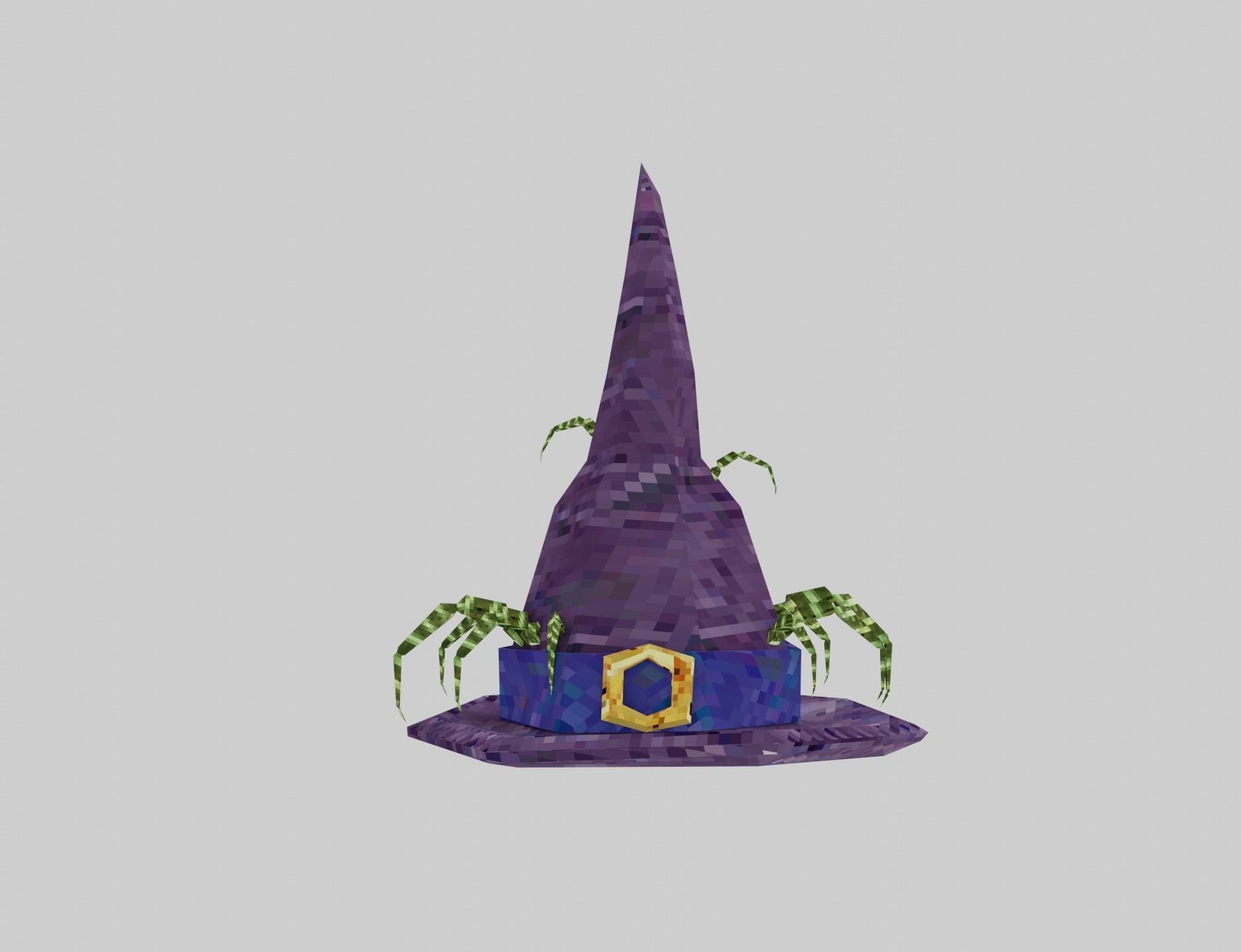 Witch hats small pack ps1 stile Low-poly 3D model_20