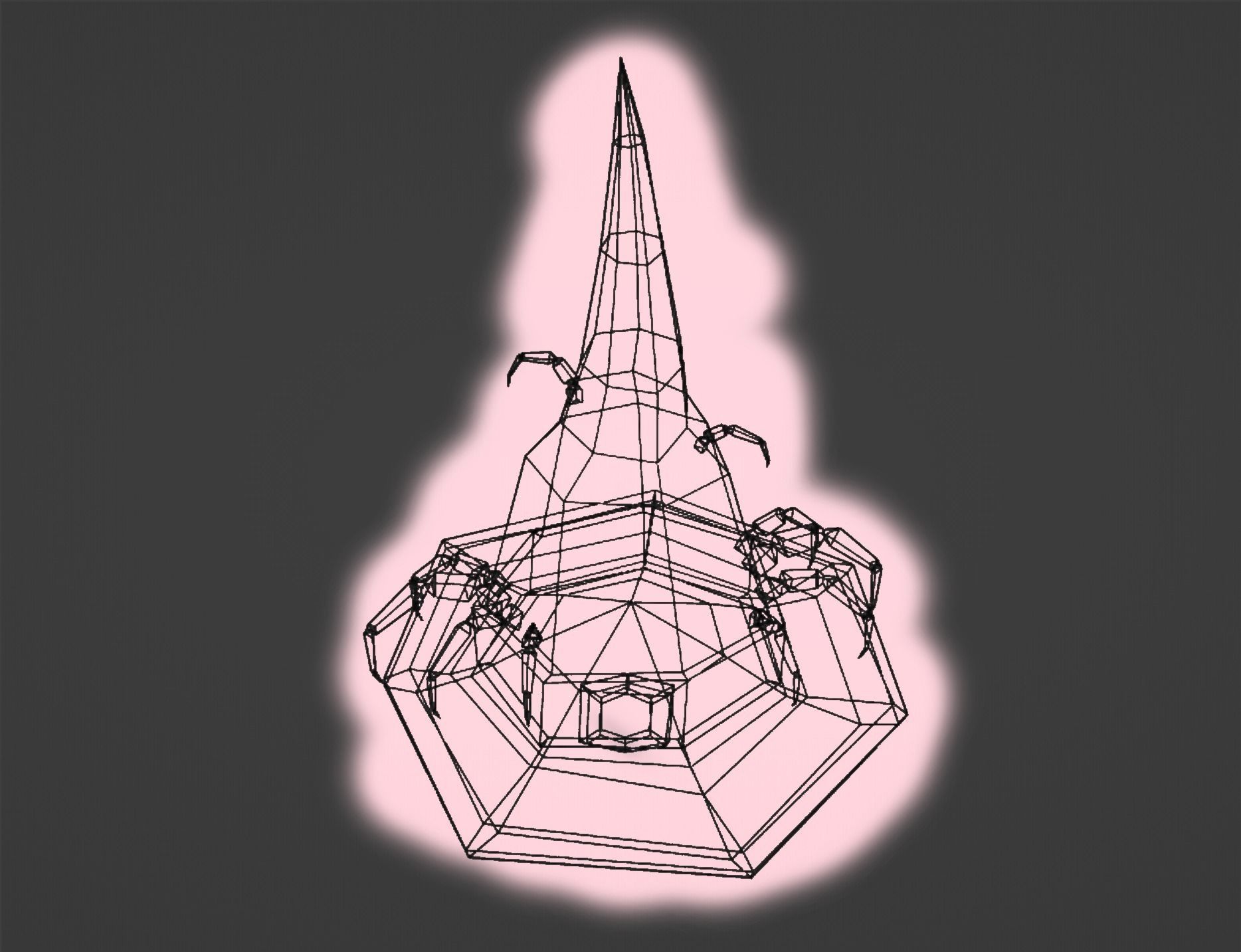 Witch hats small pack ps1 stile Low-poly 3D model_24