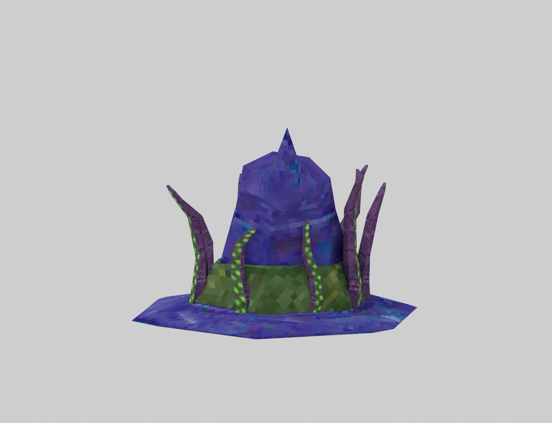 Witch hats small pack ps1 stile Low-poly 3D model_28