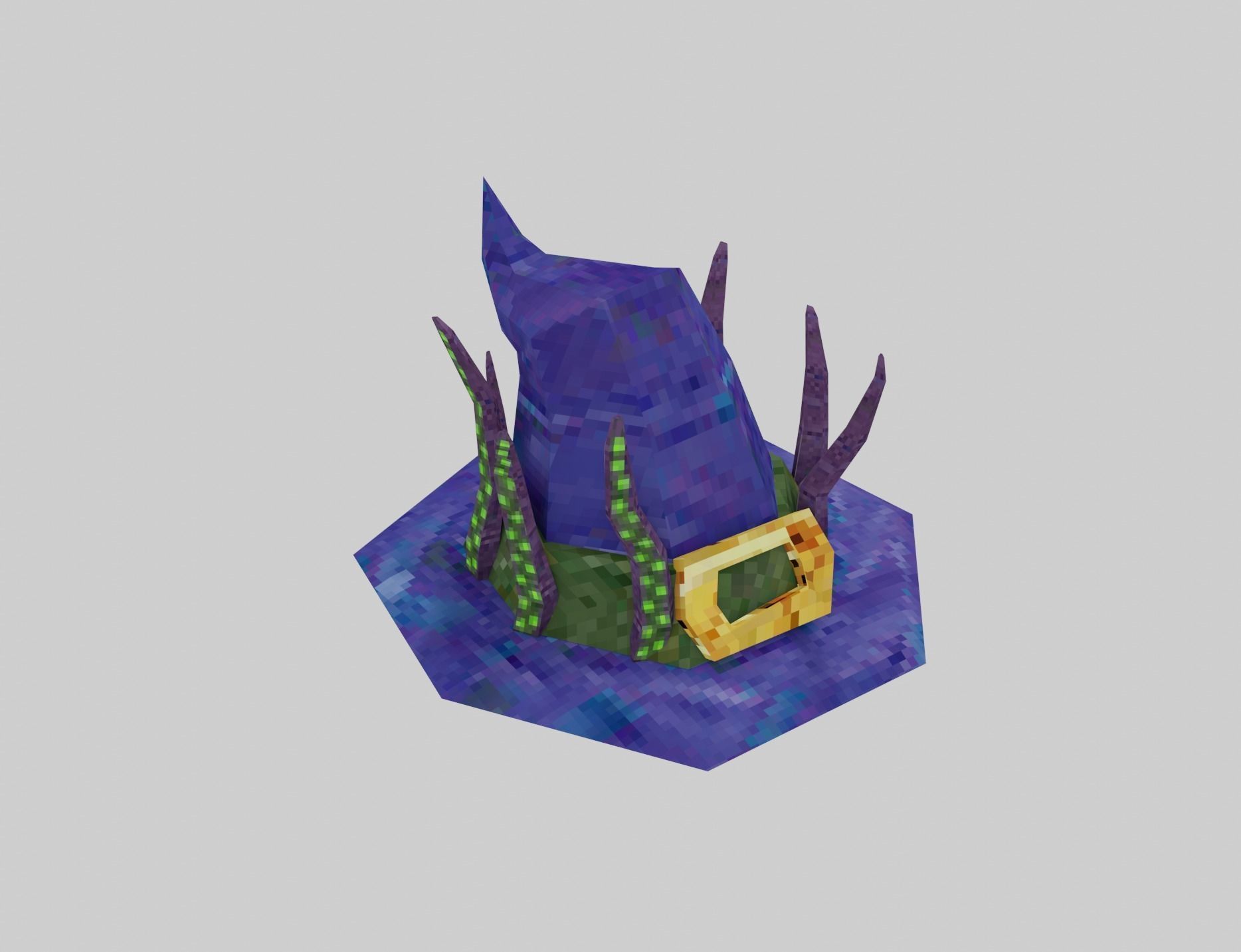 Witch hats small pack ps1 stile Low-poly 3D model_25