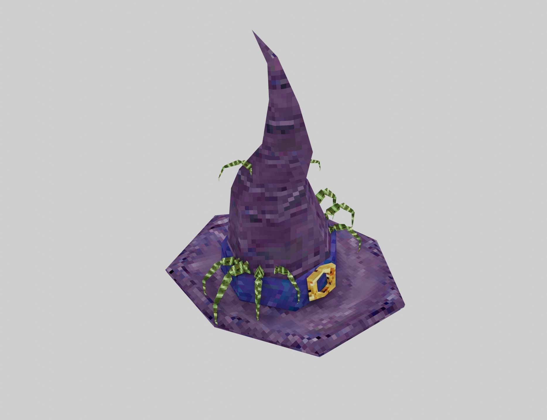 Witch hats small pack ps1 stile Low-poly 3D model_19