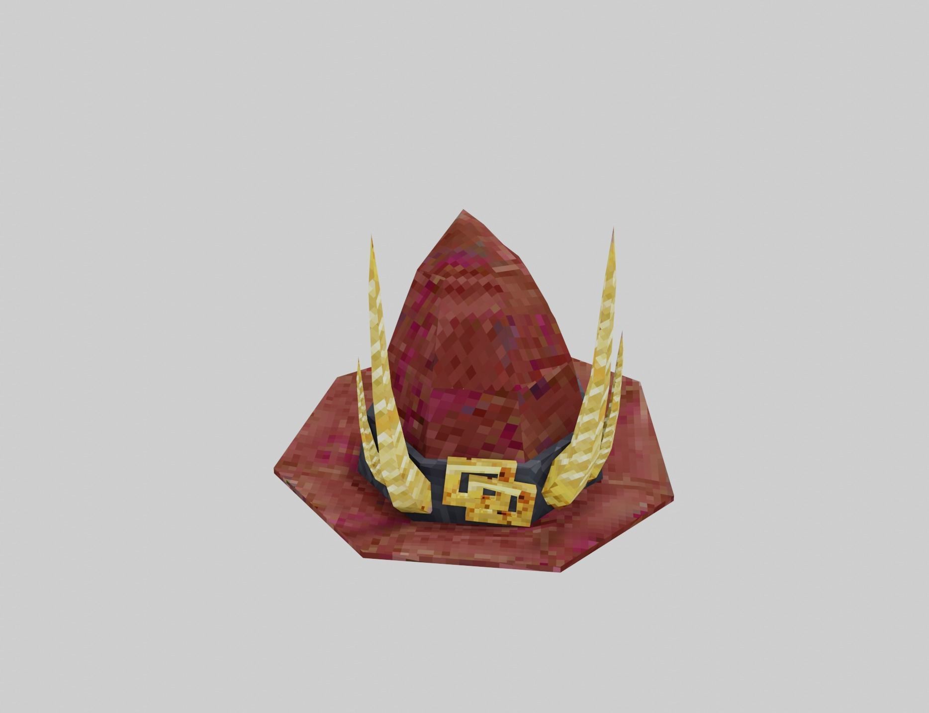 Witch hats small pack ps1 stile Low-poly 3D model_35