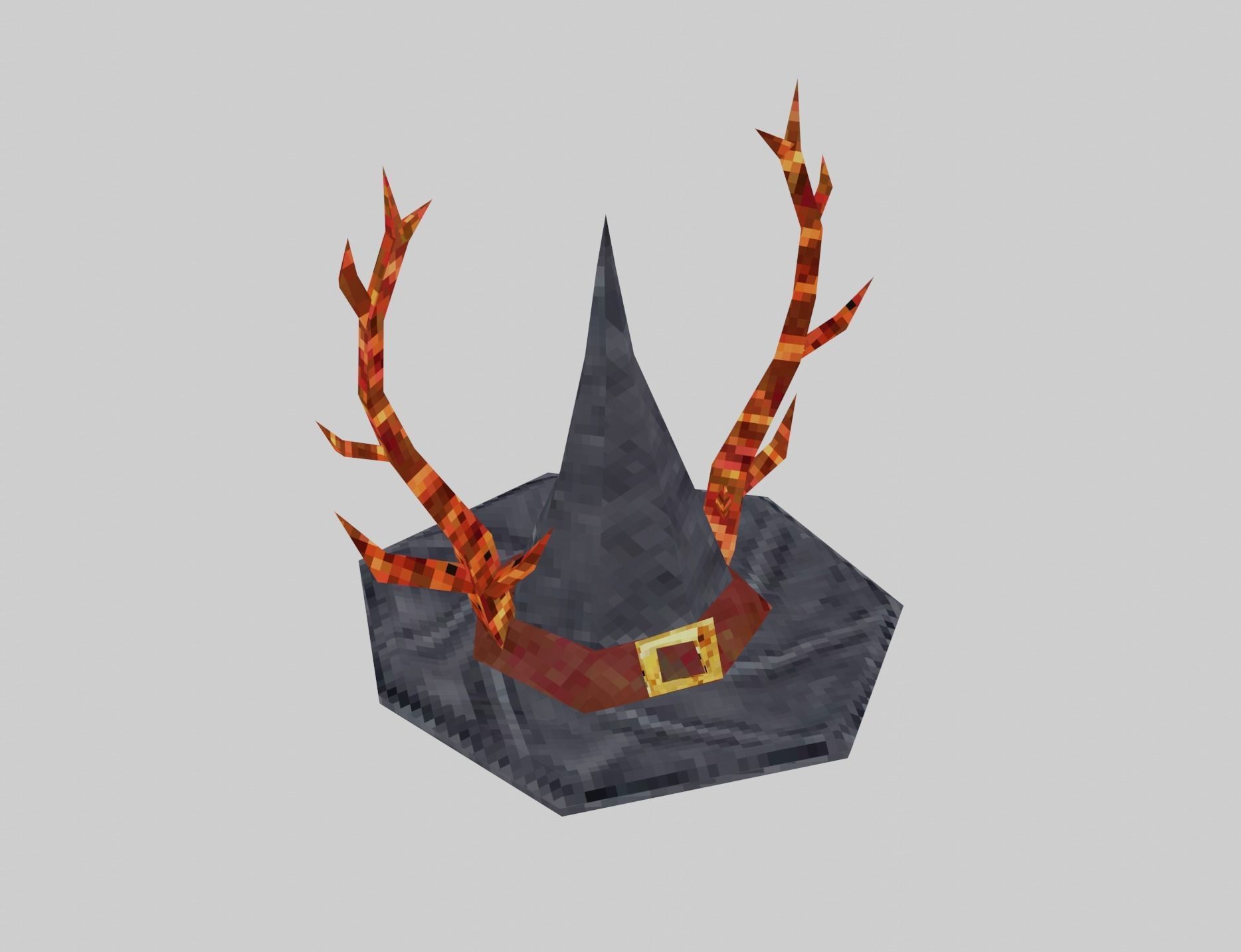 Witch hats small pack ps1 stile Low-poly 3D model_7
