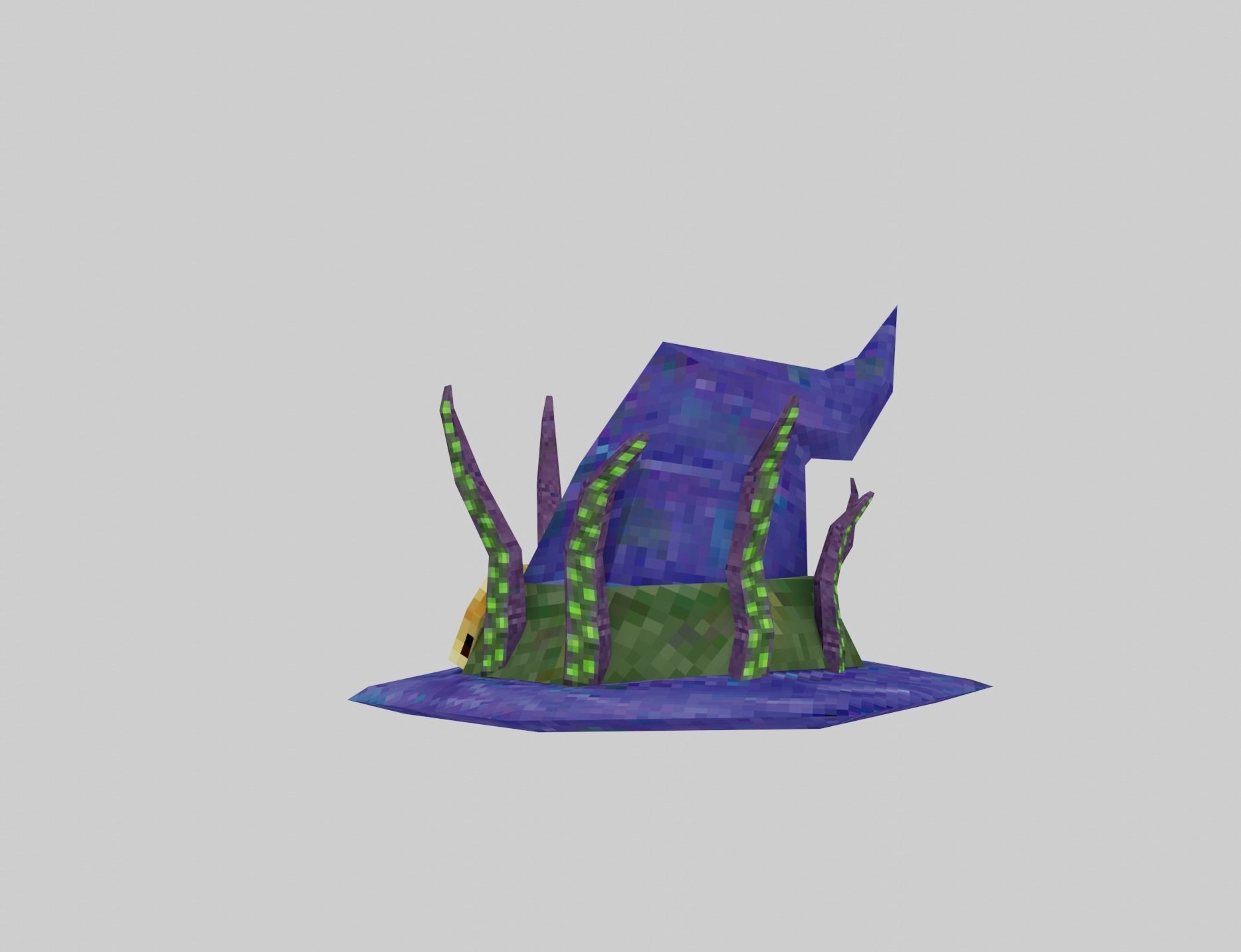 Witch hats small pack ps1 stile Low-poly 3D model_27