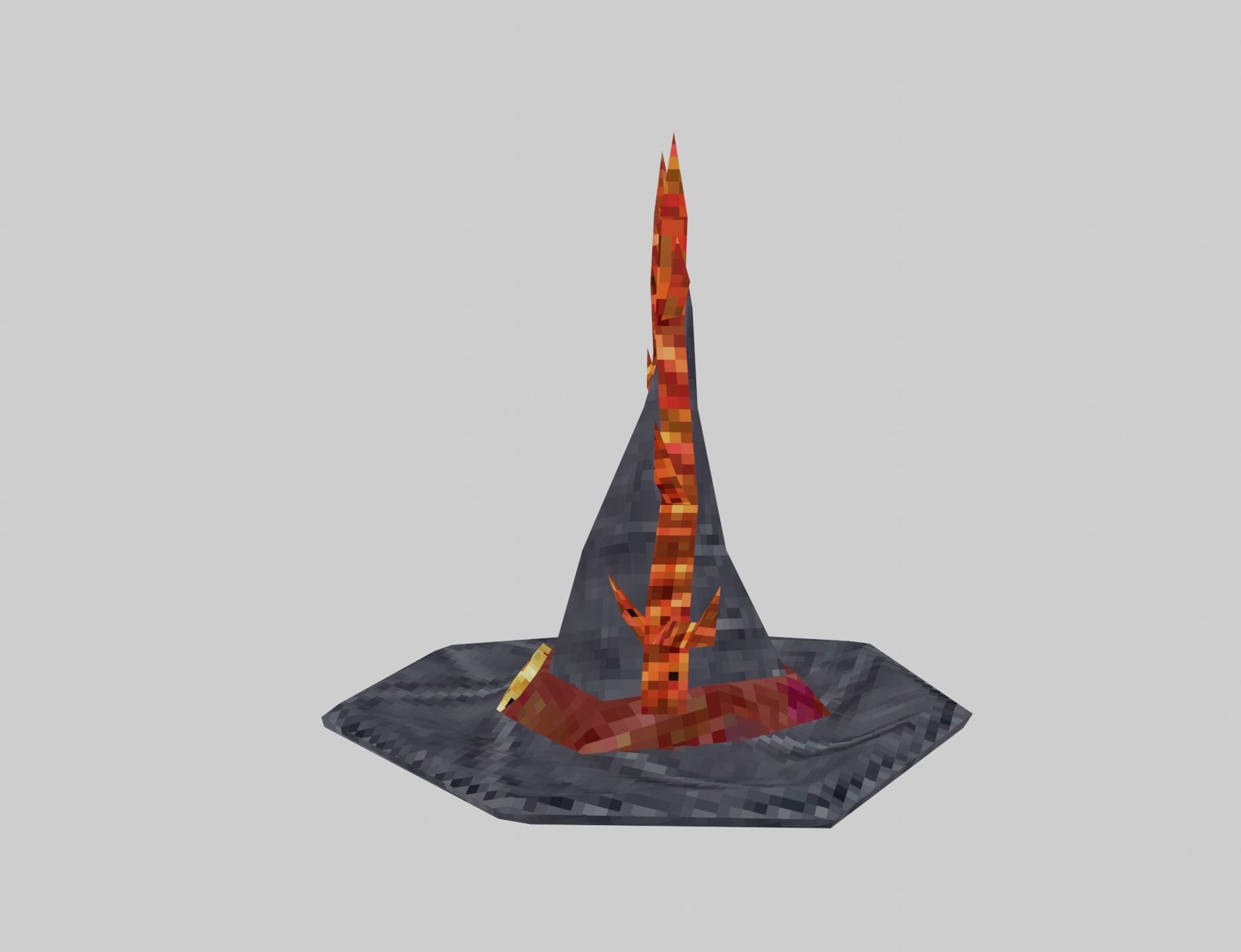 Witch hats small pack ps1 stile Low-poly 3D model_9