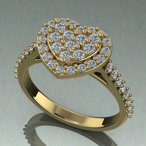 Heart ring Model 1527 3D print model_1