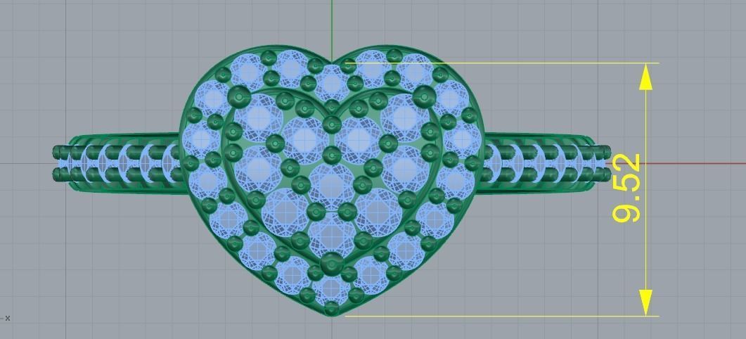 Heart ring Model 1527 3D print model_3