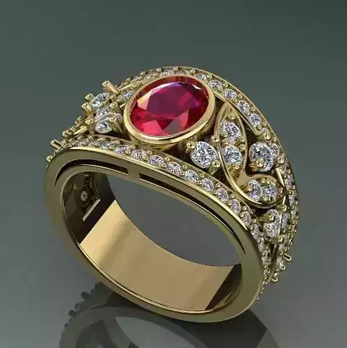 Ring with oval stone Model 1526