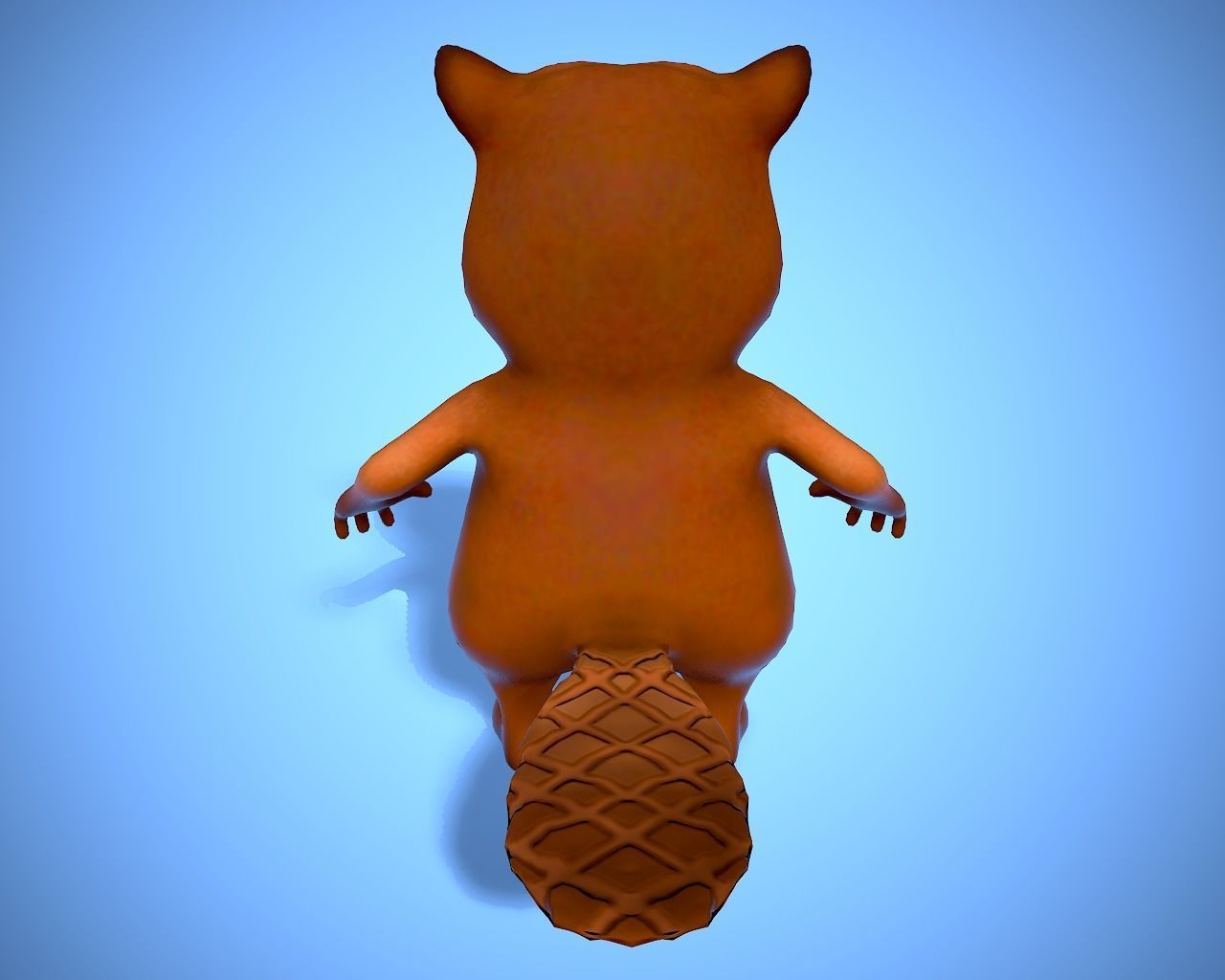 cartoon beaver Low-poly 3D model_7