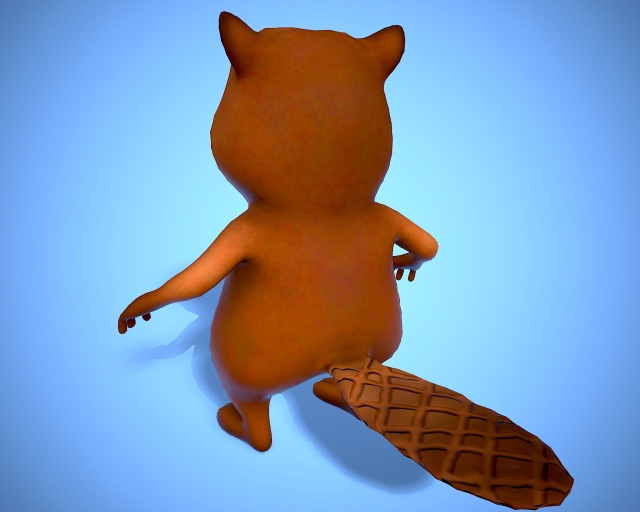 cartoon beaver Low-poly 3D model_8