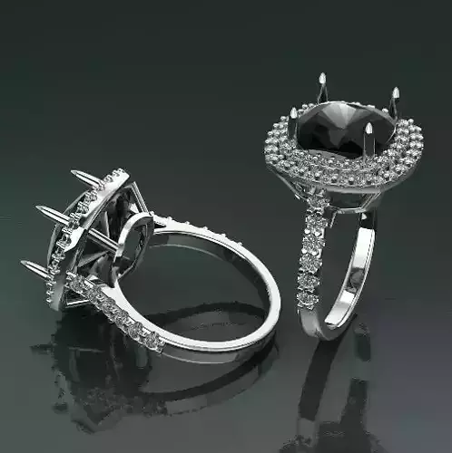 Cushion stone ring Model 1537