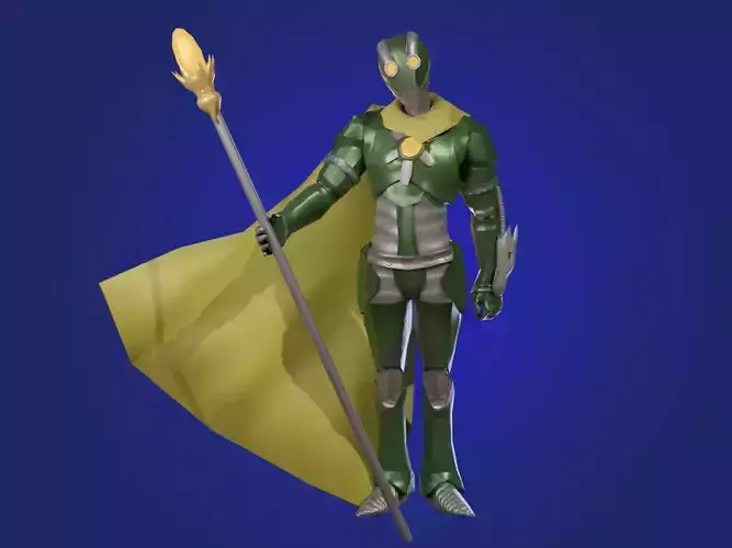 Rigged sci-fi Robot Sage character