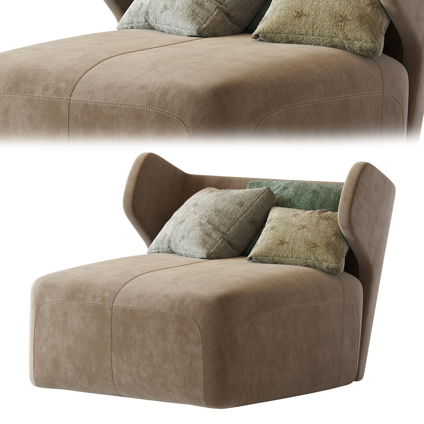 DC 100 Chaise Longue Ceccotti Collezioni 3D model_1