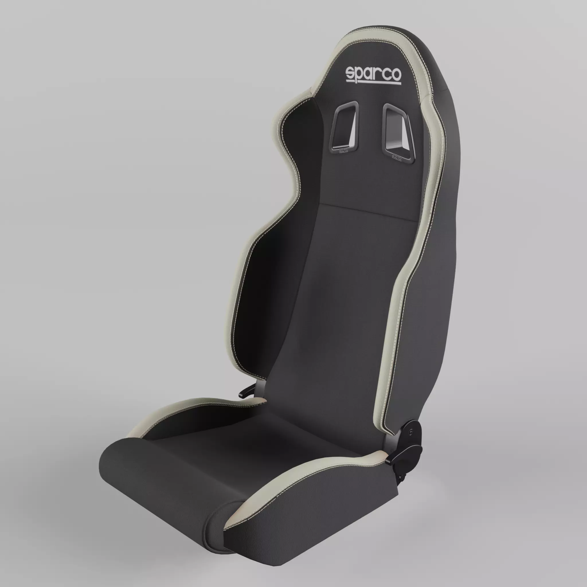 Racing Seat Sparco R100 Fabric Black-Vinyl 3D model | CGTrader
