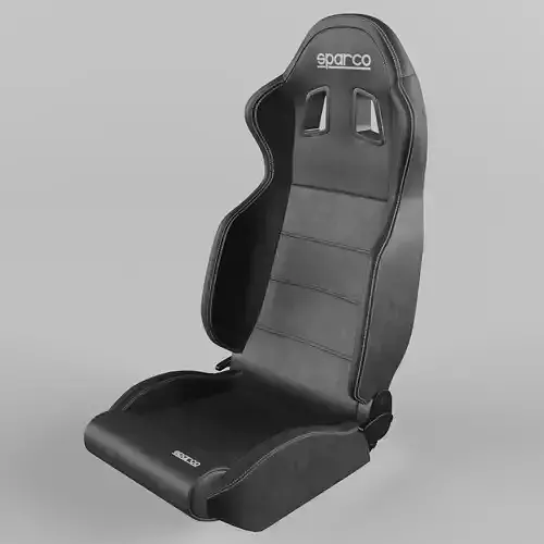 Racing Seat Sparco R100 Leather  Black-Black