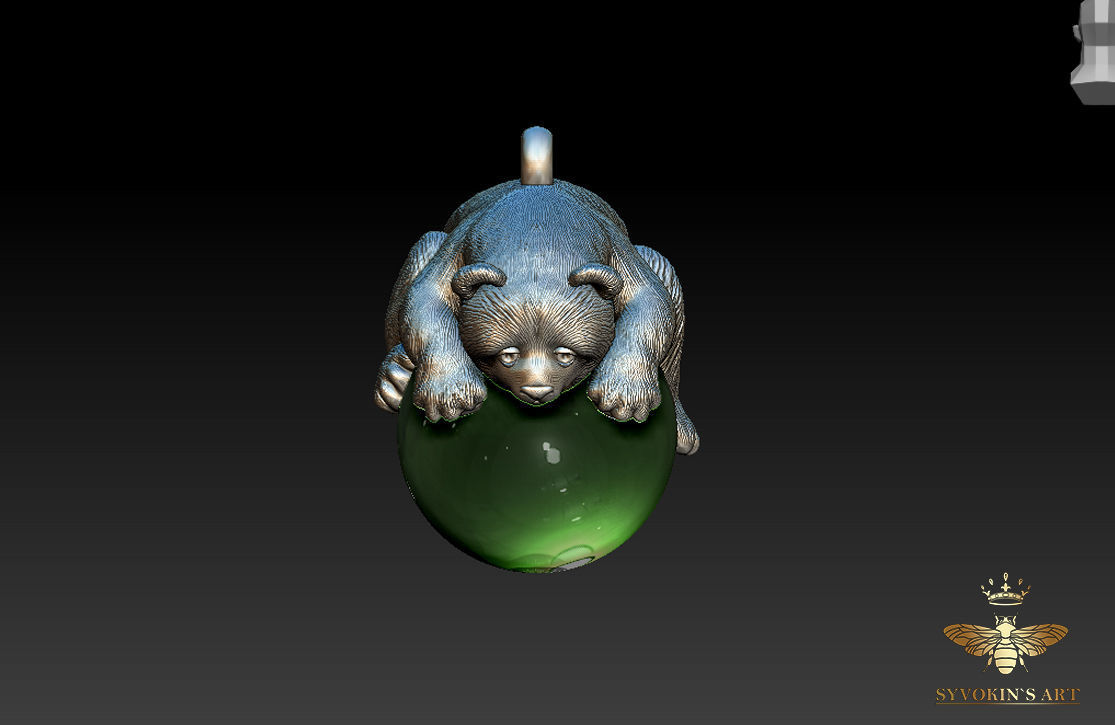 Baby Bear Pendant Little Bear  3D print model 3D print model_1