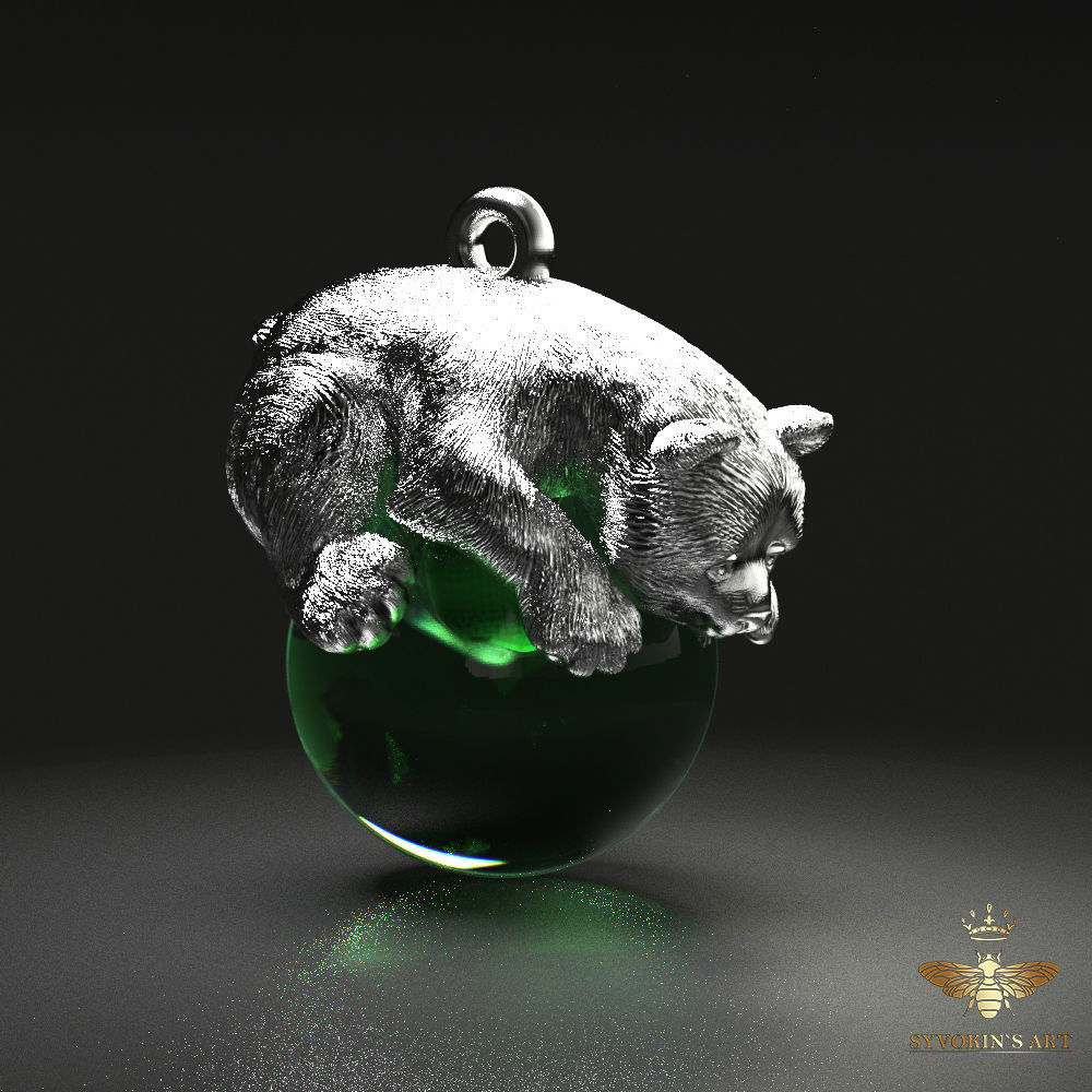 Baby Bear Pendant Little Bear  3D print model 3D print model_3