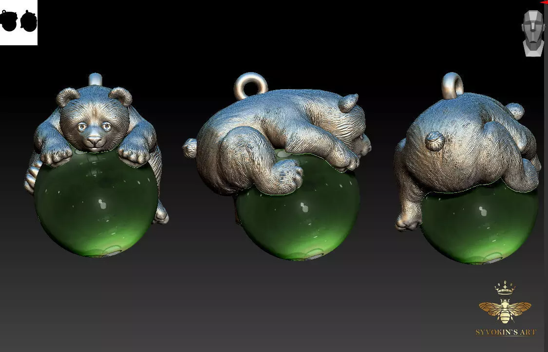 Baby Bear Pendant Little Bear  3D print model 3D print model_0