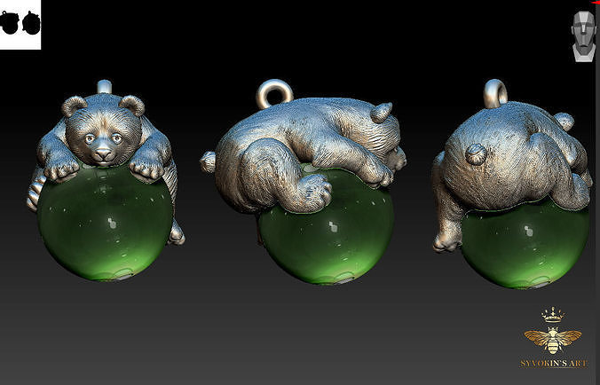 Baby Bear Pendant Little Bear  3D print model 3D print model