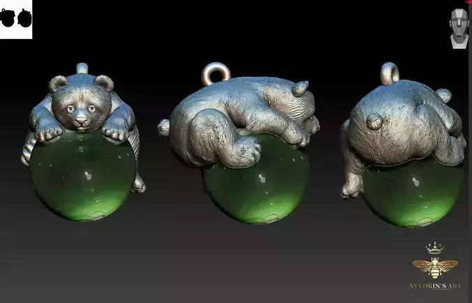 Baby Bear Pendant Little Bear  3D print model 3D print model