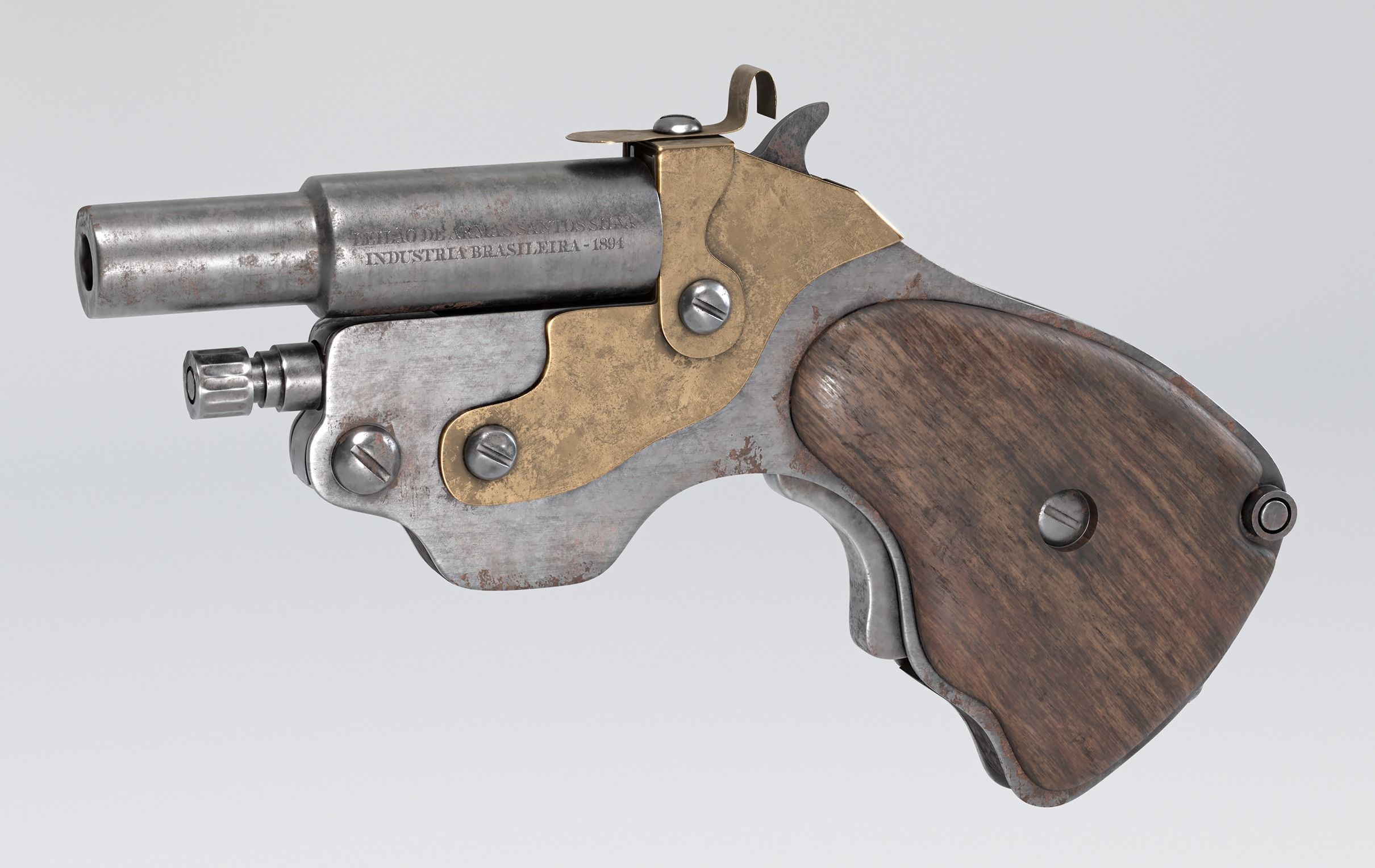 old pocket gun 3D model_2