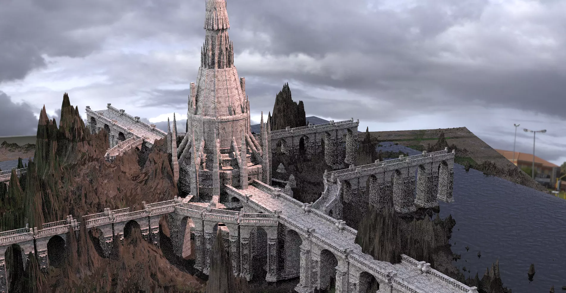 Narnia Mountains Castle 4  3D model_0