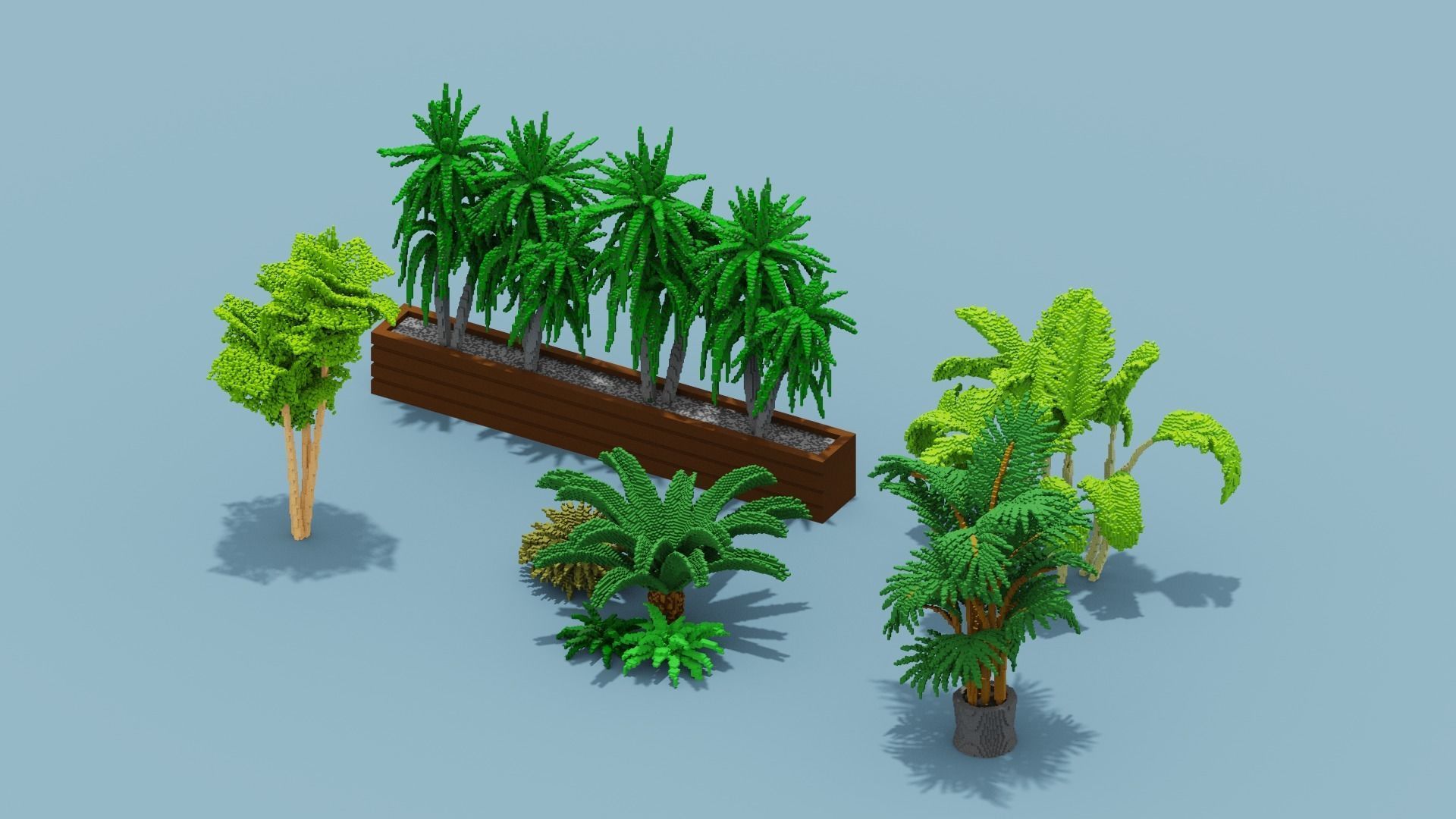 Voxel Plants Collection Low-poly 3D model_7