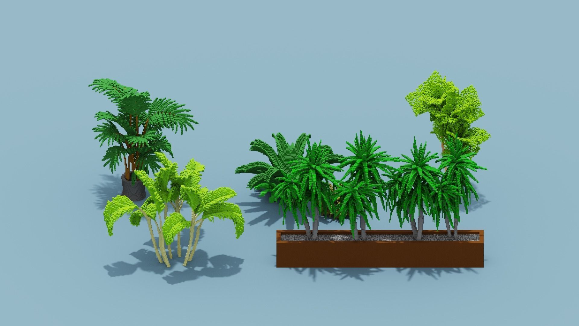 Voxel Plants Collection Low-poly 3D model_16