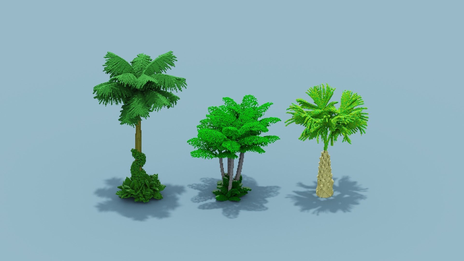Voxel Plants Collection Low-poly 3D model_31