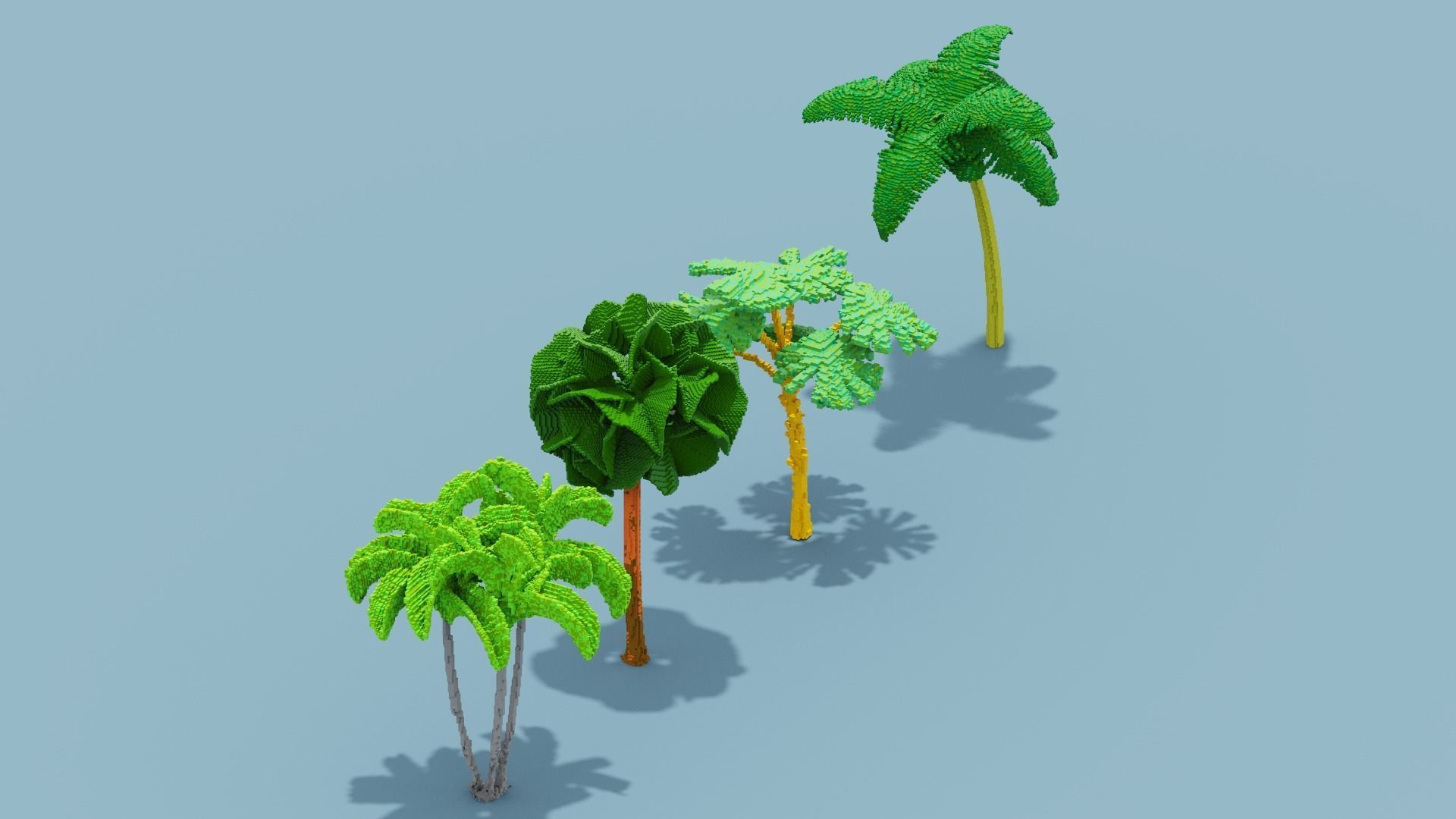 Voxel Plants Collection Low-poly 3D model_10
