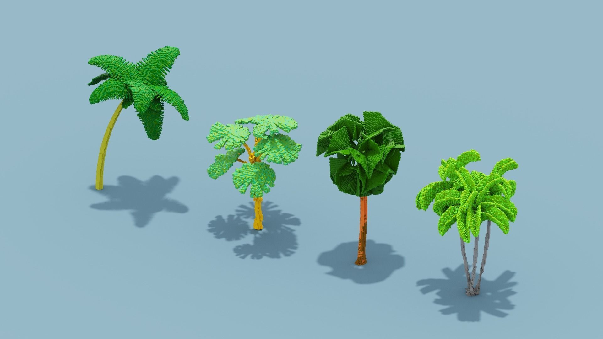 Voxel Plants Collection Low-poly 3D model_23