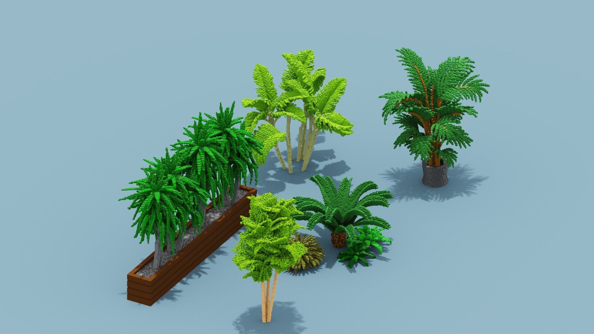 Voxel Plants Collection Low-poly 3D model_20