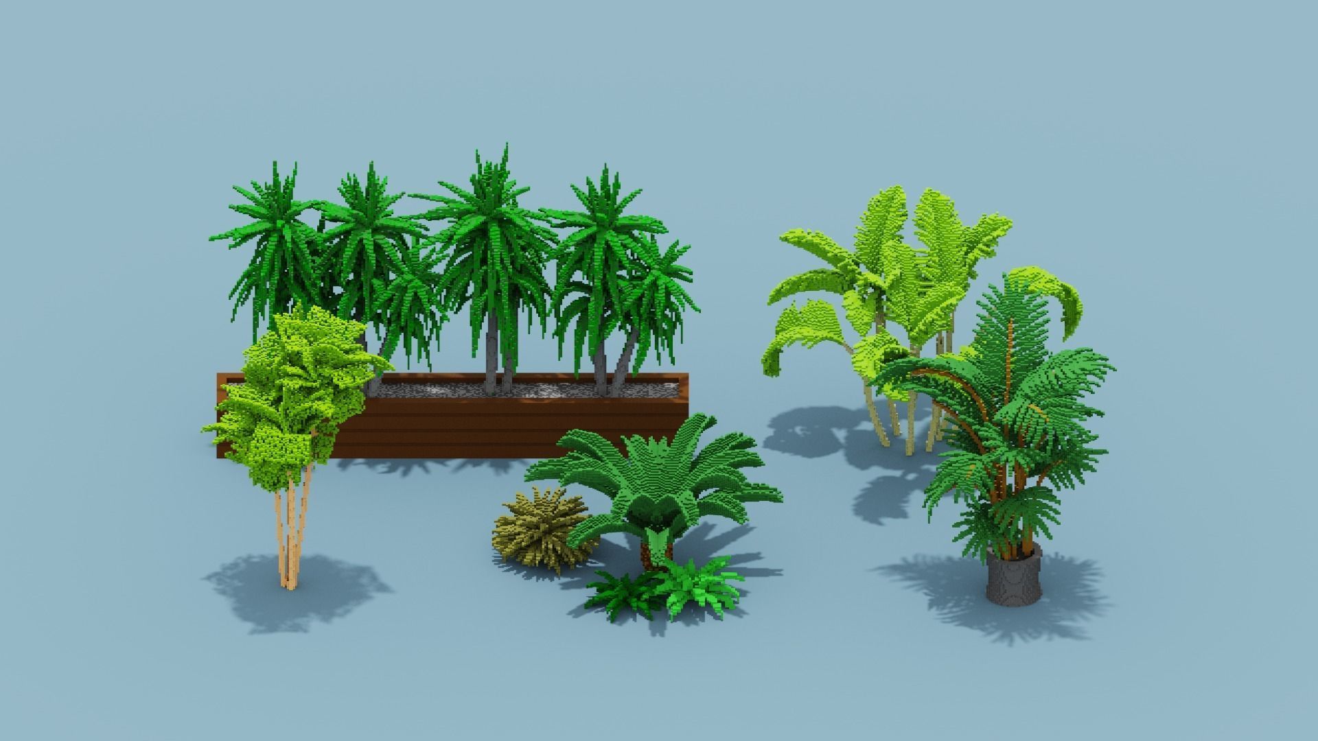 Voxel Plants Collection Low-poly 3D model_4