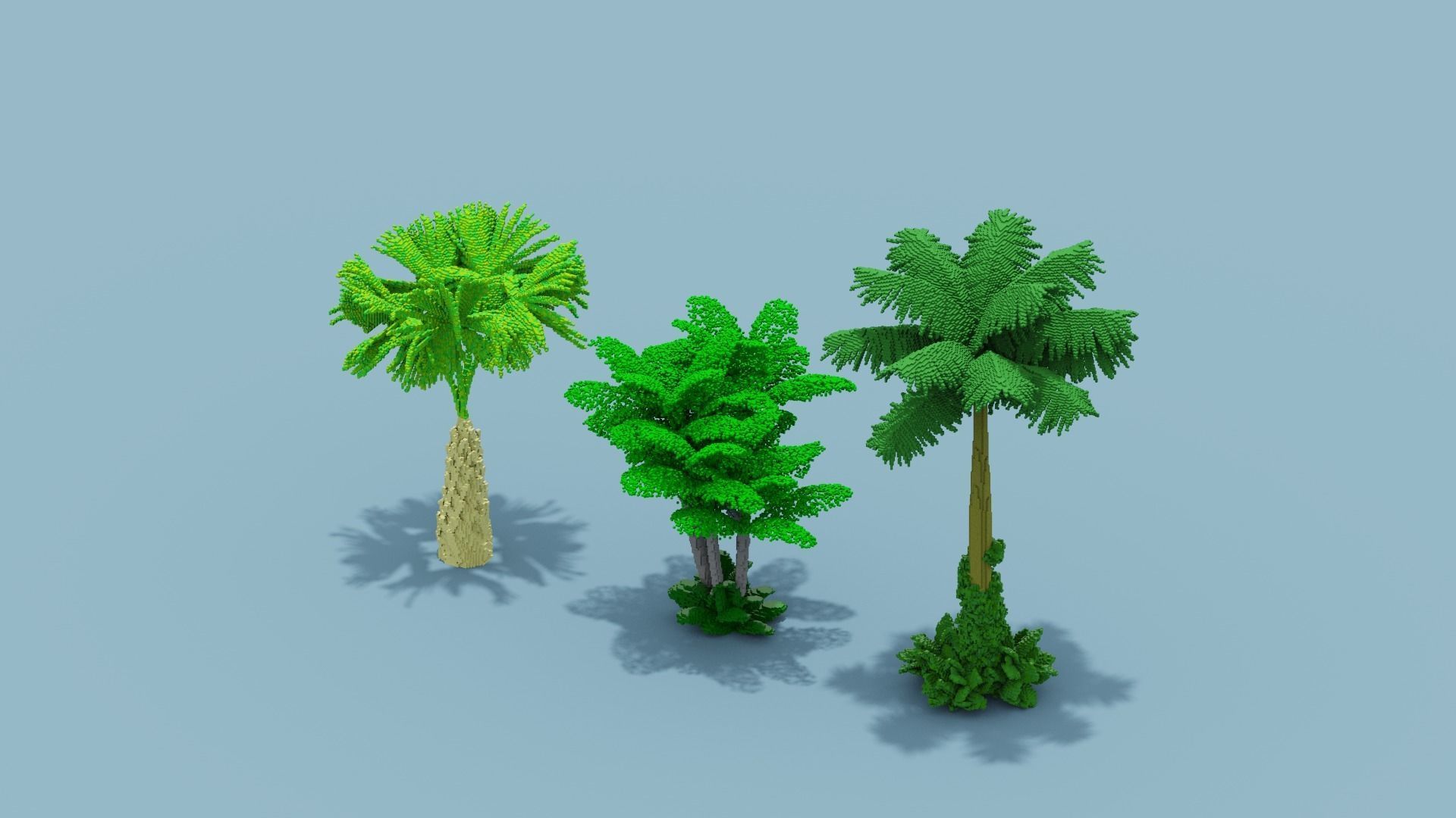 Voxel Plants Collection Low-poly 3D model_34