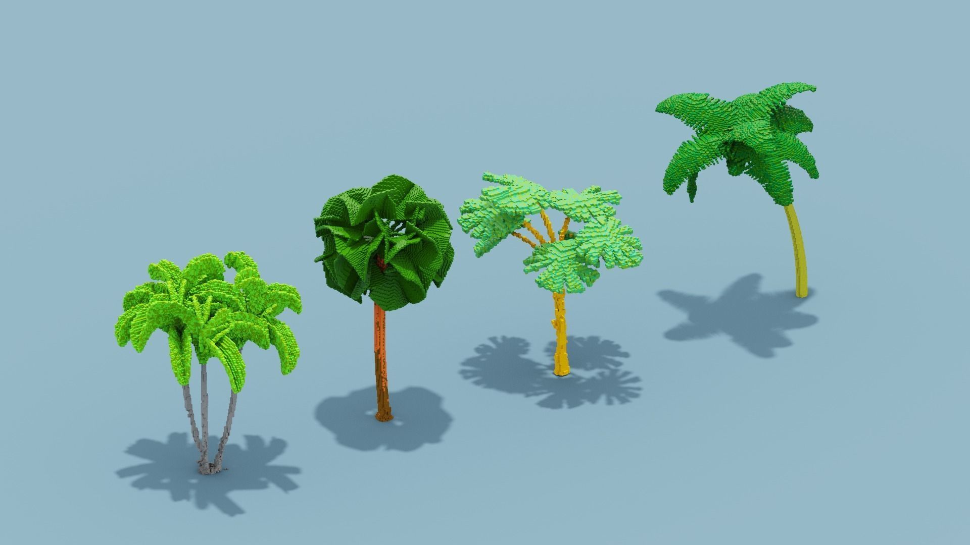 Voxel Plants Collection Low-poly 3D model_8