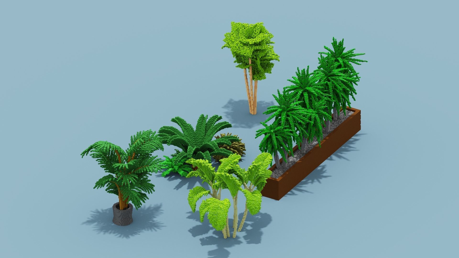Voxel Plants Collection Low-poly 3D model_14