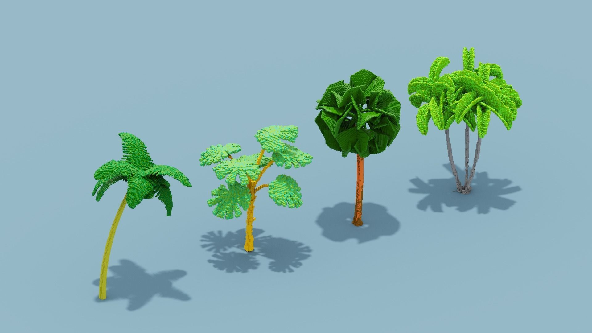 Voxel Plants Collection Low-poly 3D model_21