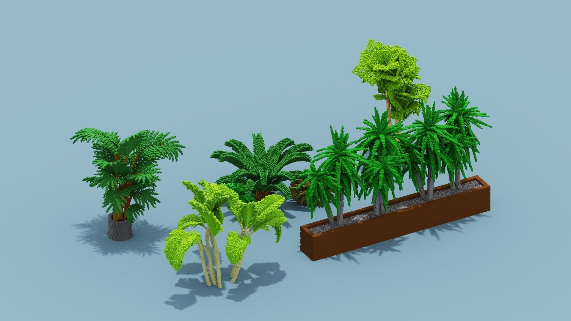 Voxel Plants Collection Low-poly 3D model_15