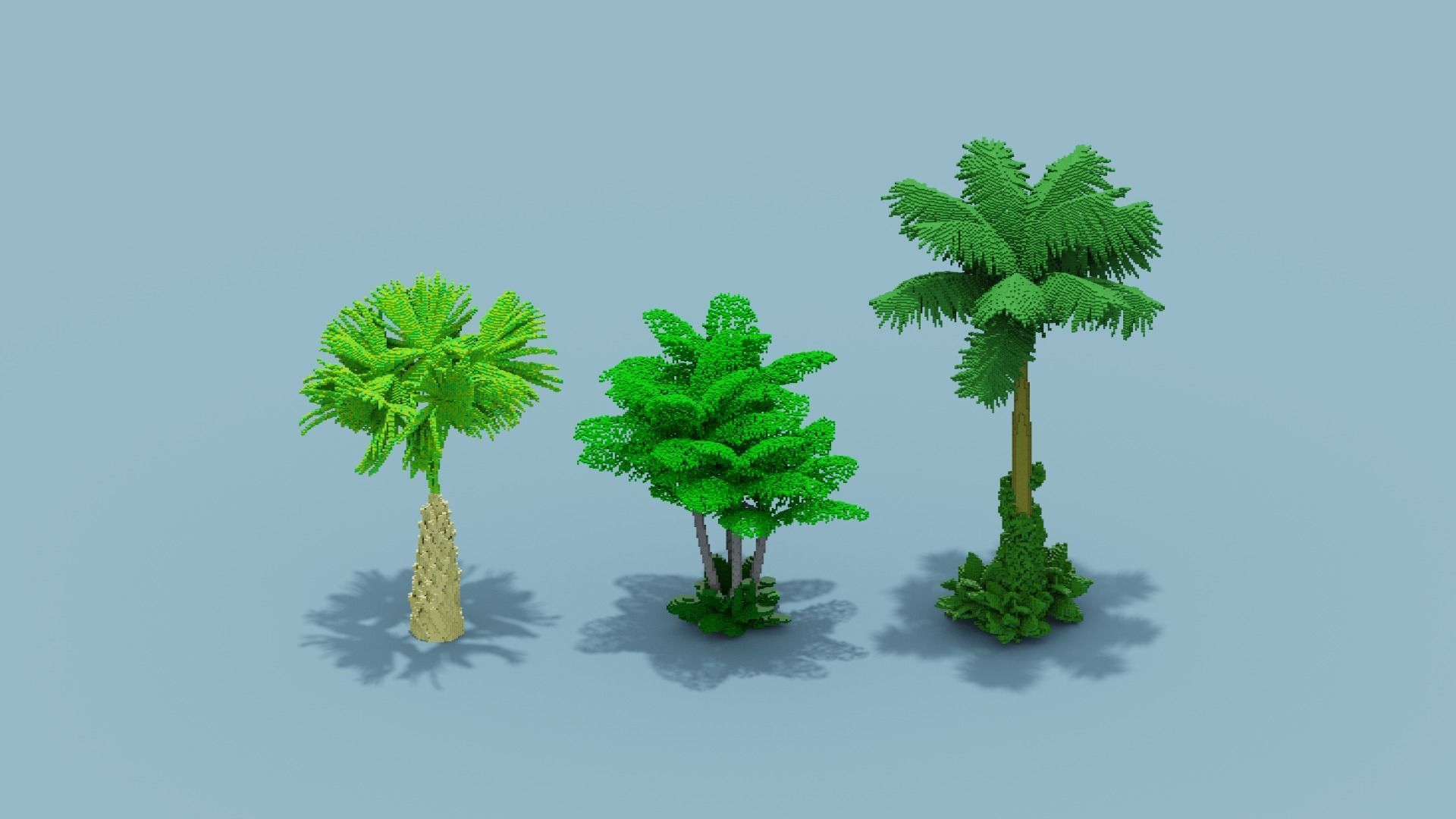 Voxel Plants Collection Low-poly 3D model_3