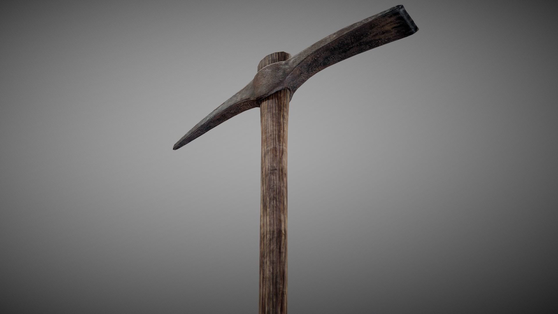 Worn Rusty Pickaxe Low-poly 3D model_1