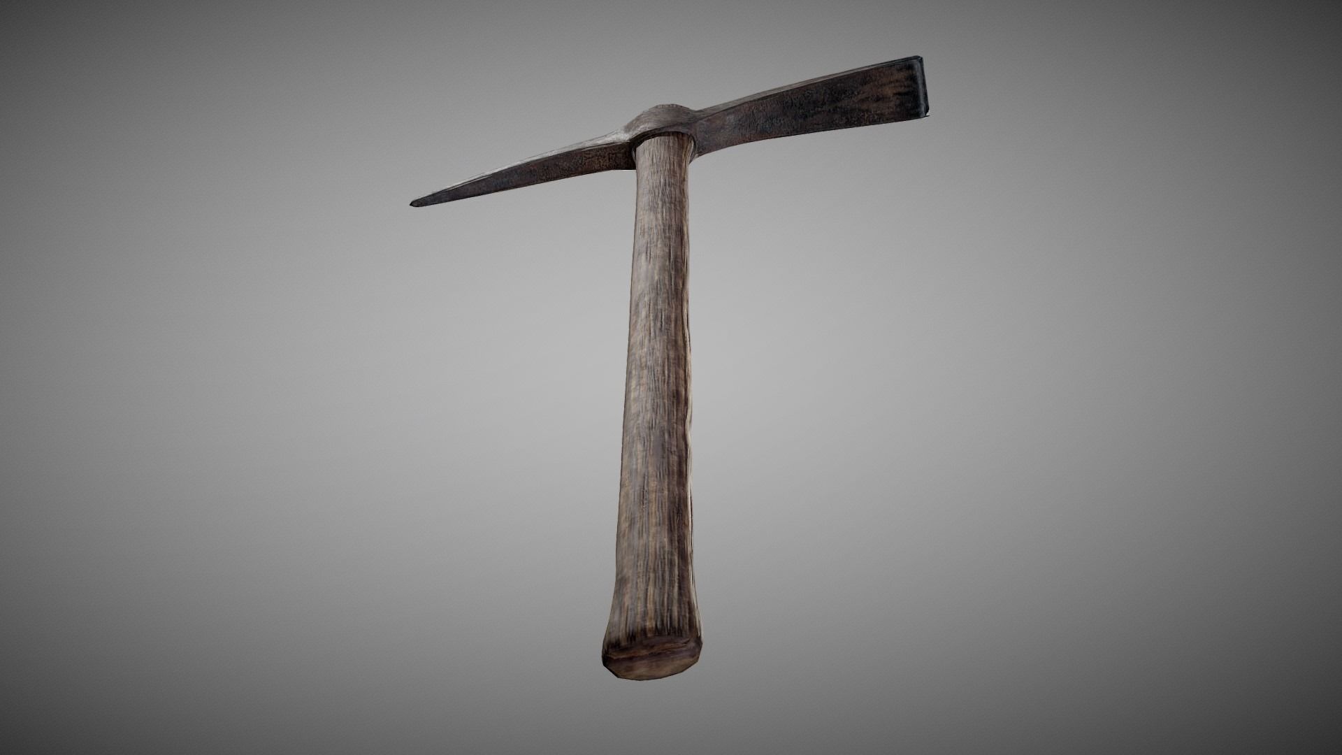 Worn Rusty Pickaxe Low-poly 3D model_3