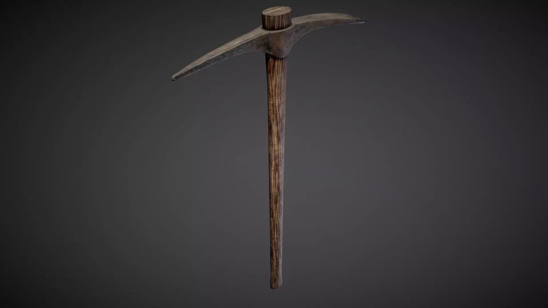 Worn Rusty Pickaxe Low-poly 3D model_0