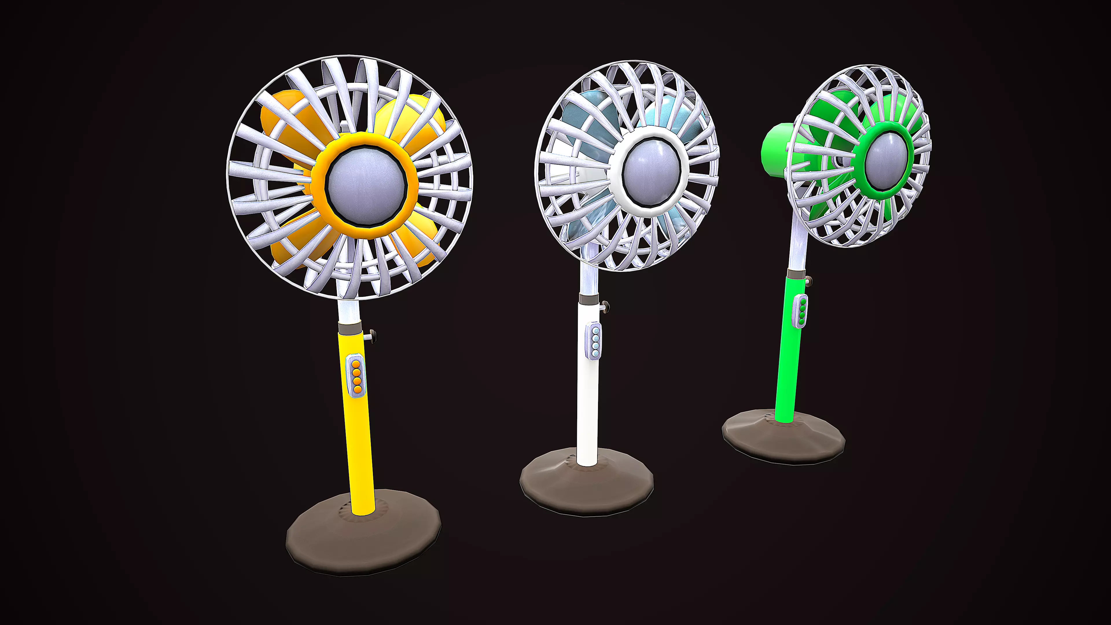 FOOT FAN CARTOON STYLIZED SUMMER Low-poly 3D model