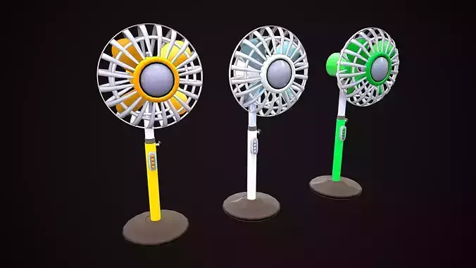 FOOT FAN CARTOON STYLIZED SUMMER Low-poly 3D model