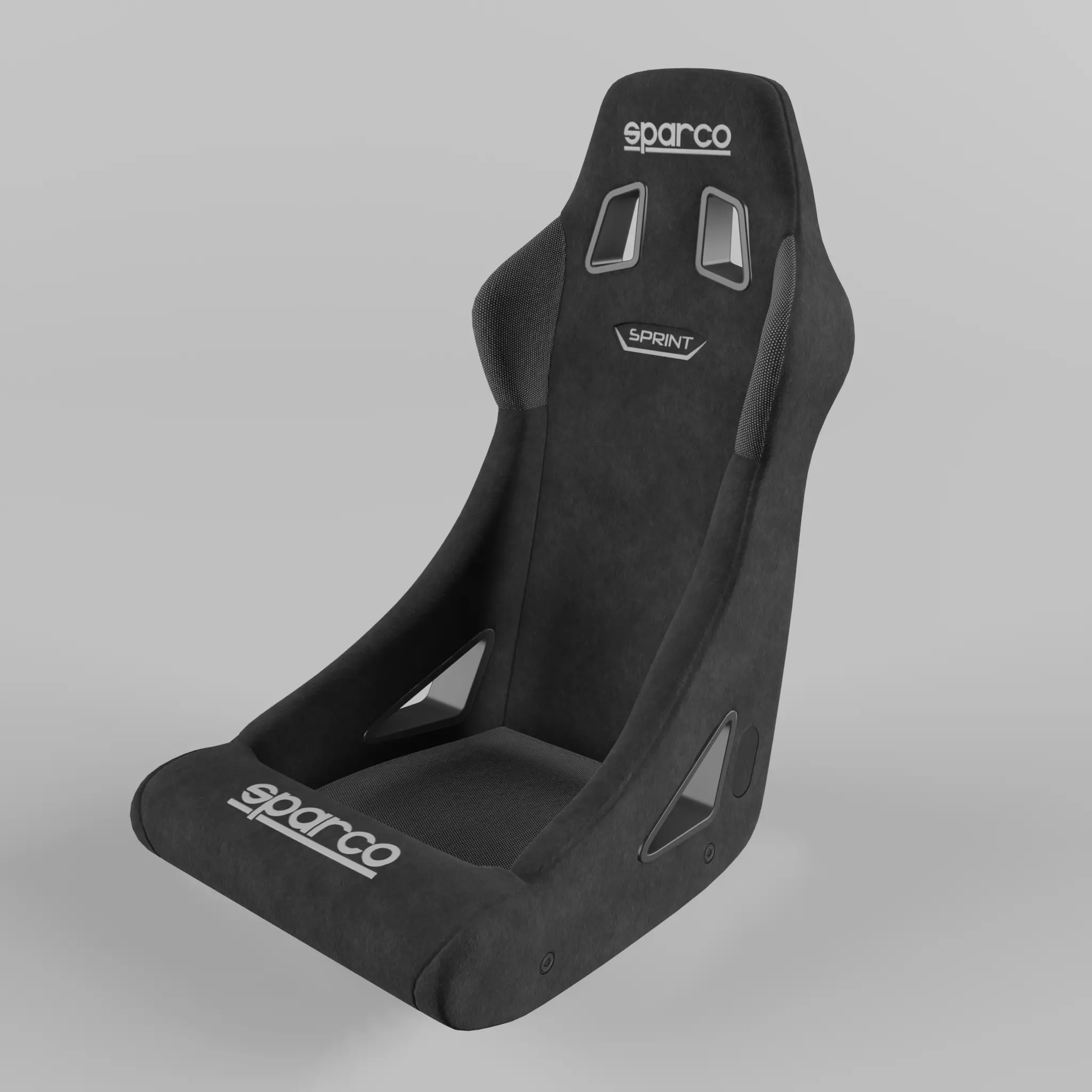Racing Seat Sparco Sprint Suede Black 3D model_0