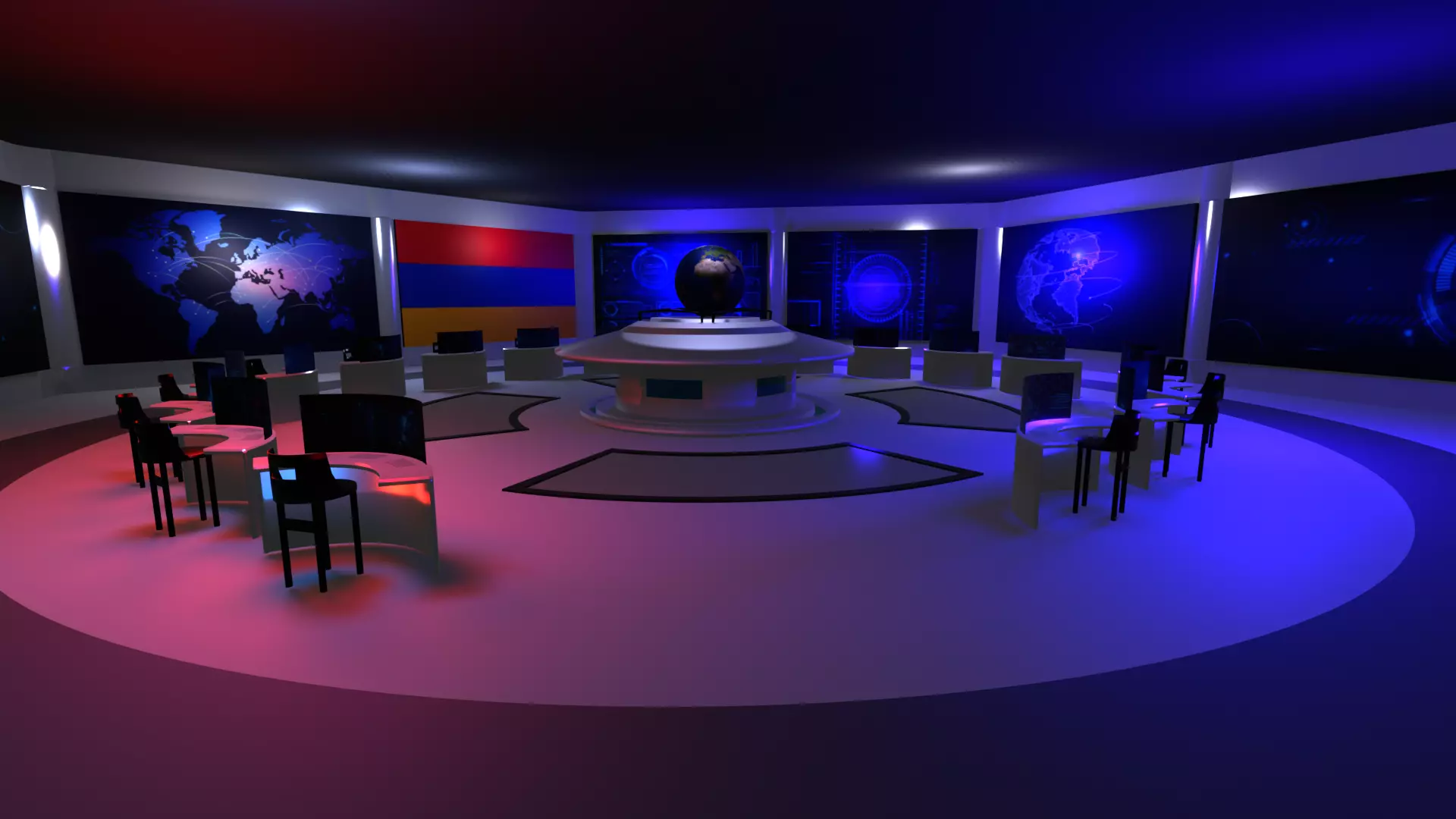 Command Center - Control Room- Military Base - Armania Low-poly 3D model_0