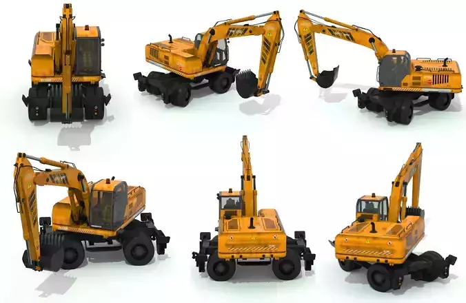 Excavator truck Low-poly 3D model