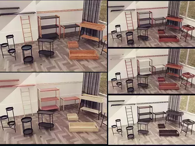 Stands Collection furniture for sims Low-poly 3D model
